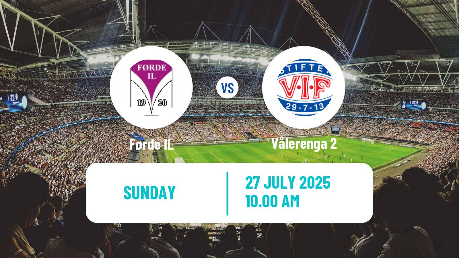 Football Norwegian Division 3 - Group 4 Førde - Vålerenga 2