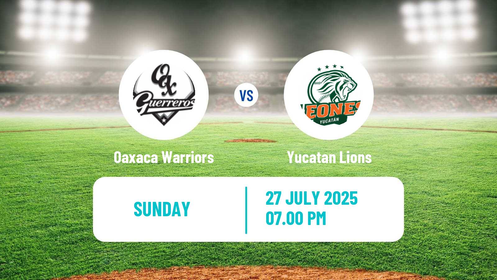 Baseball LMB Oaxaca Warriors - Yucatan Lions