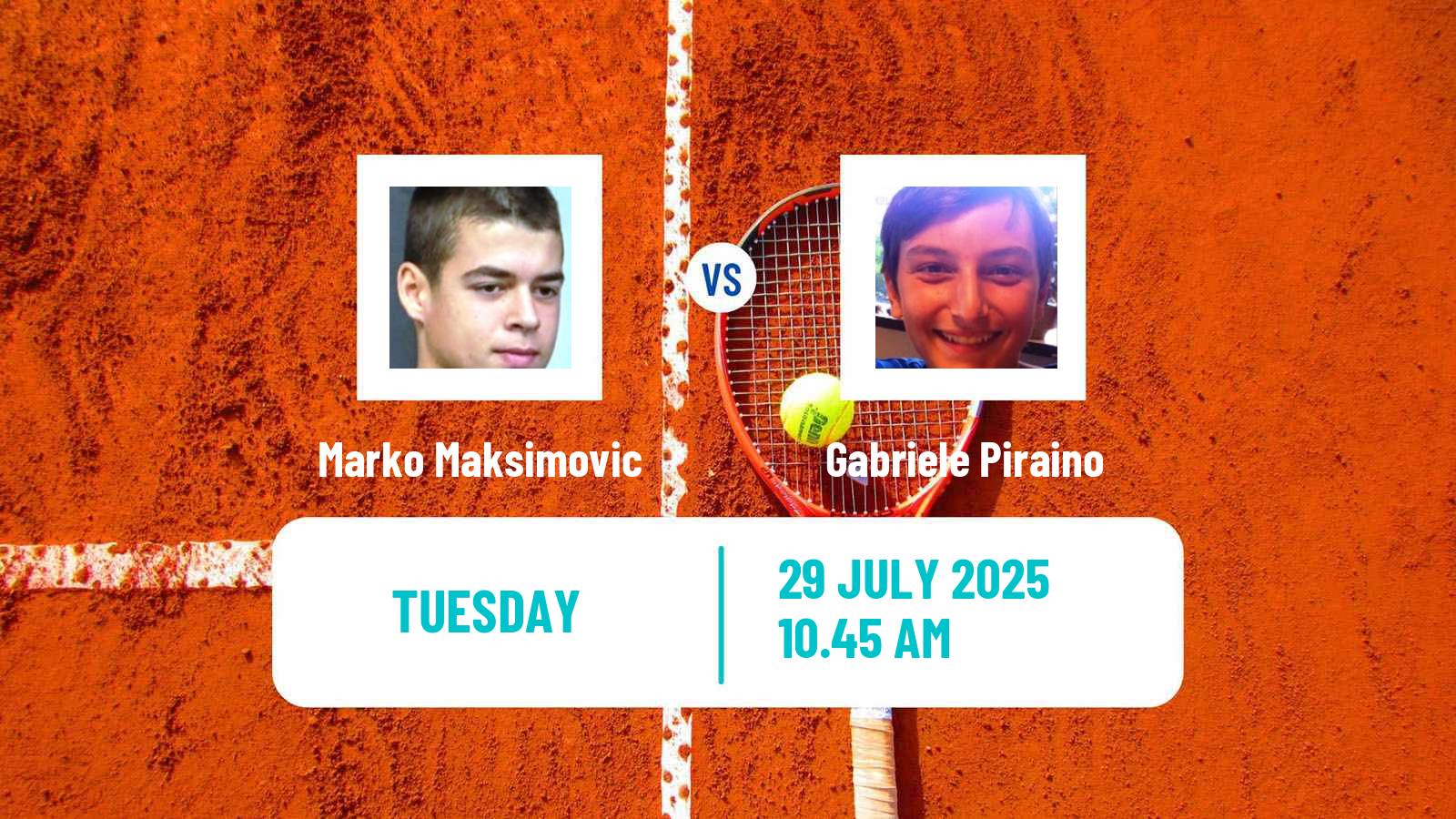 Tennis ITF M25 Wetzlar Men 2025 Marko Maksimovic - Gabriele Piraino