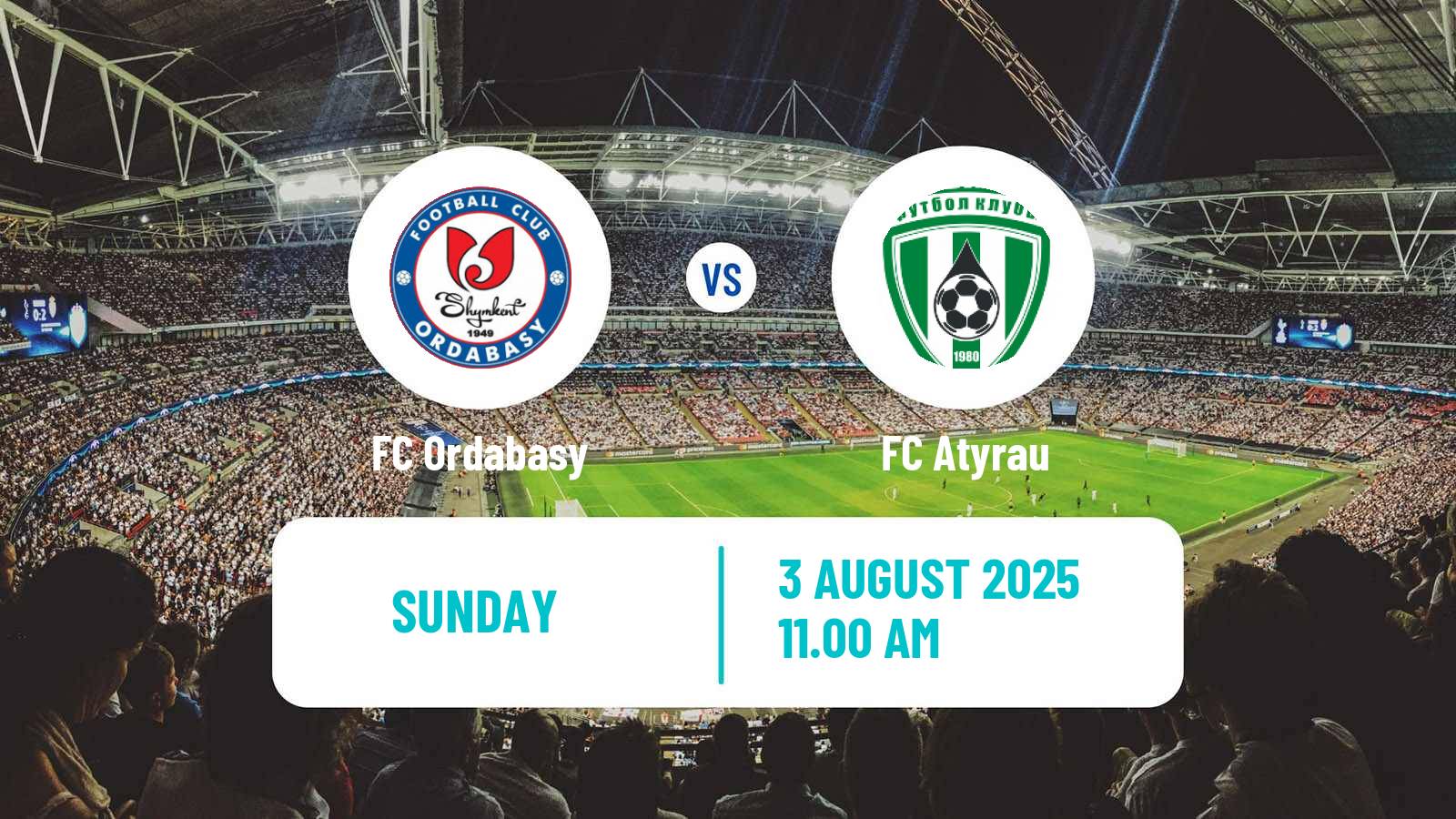 Football Kazakh Premier League Ordabasy - Atyrau