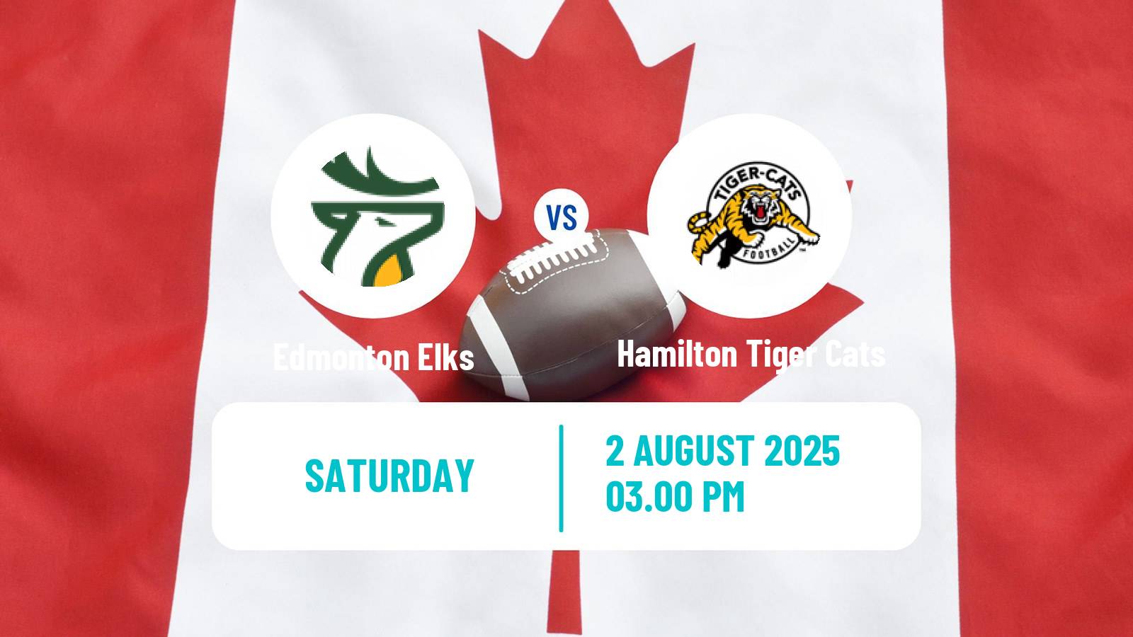 Canadian football CFL Edmonton Elks - Hamilton Tiger Cats