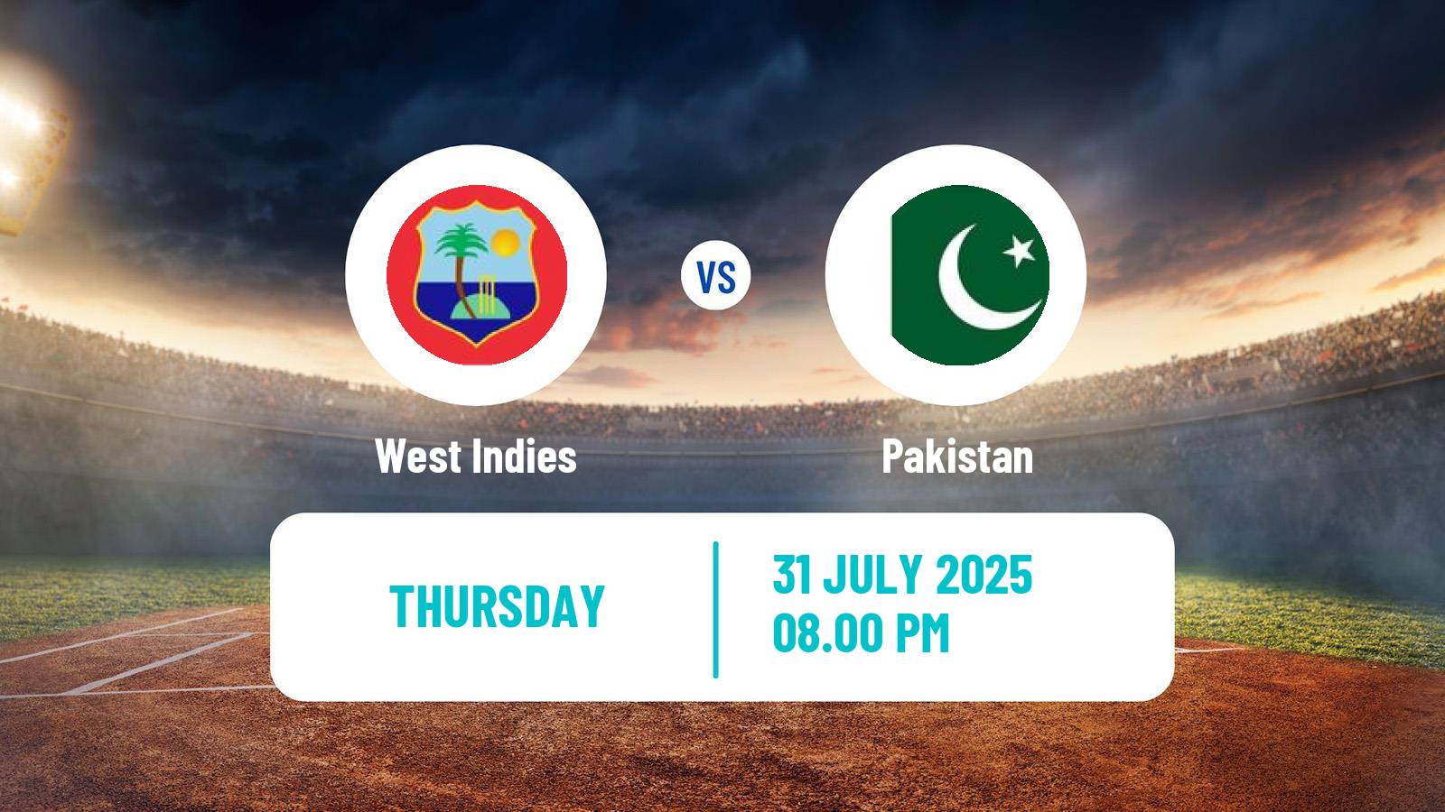 Cricket Twenty20 International West Indies - Pakistan