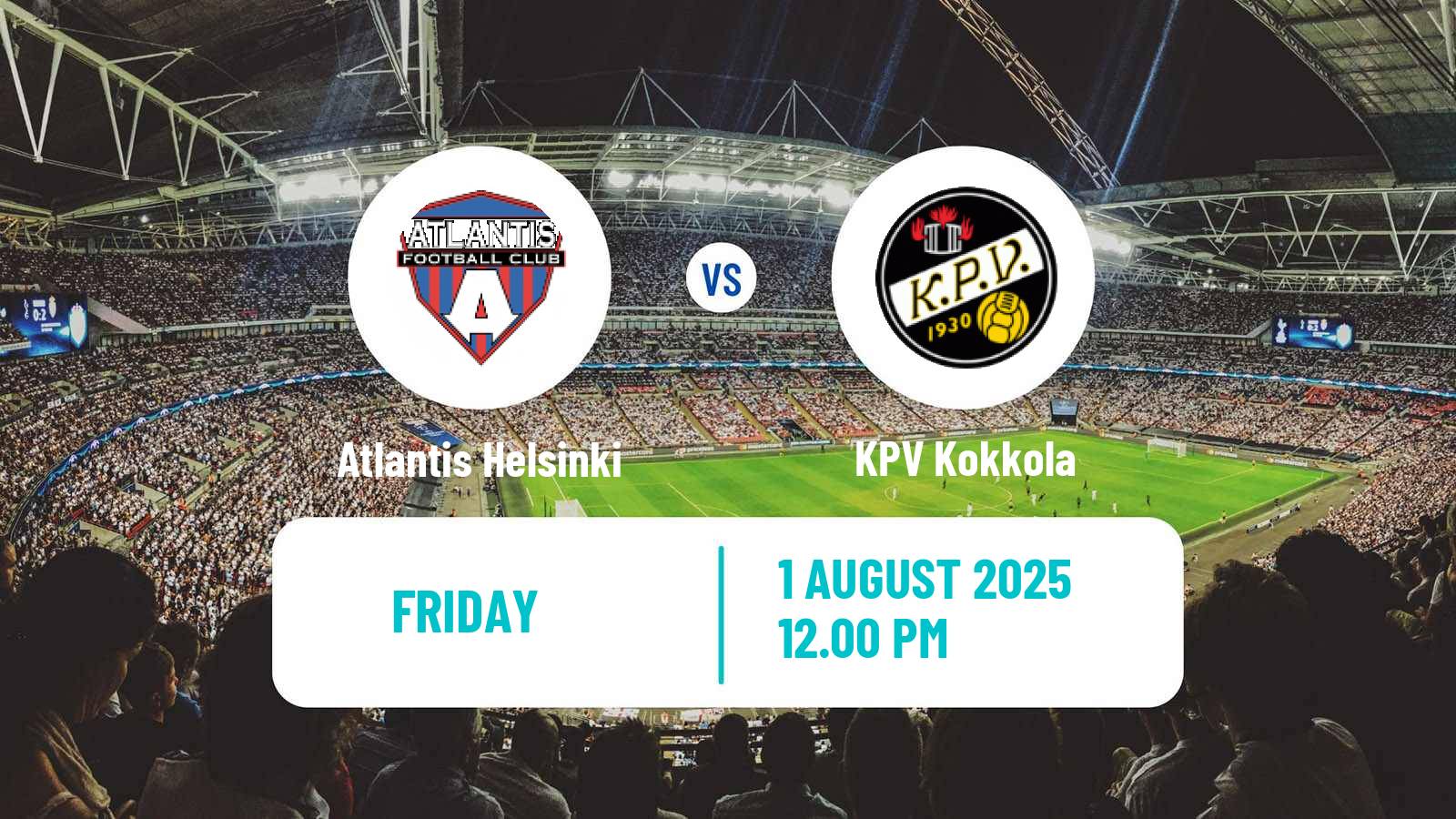 Football Finnish Ykkonen Atlantis Helsinki - KPV Kokkola