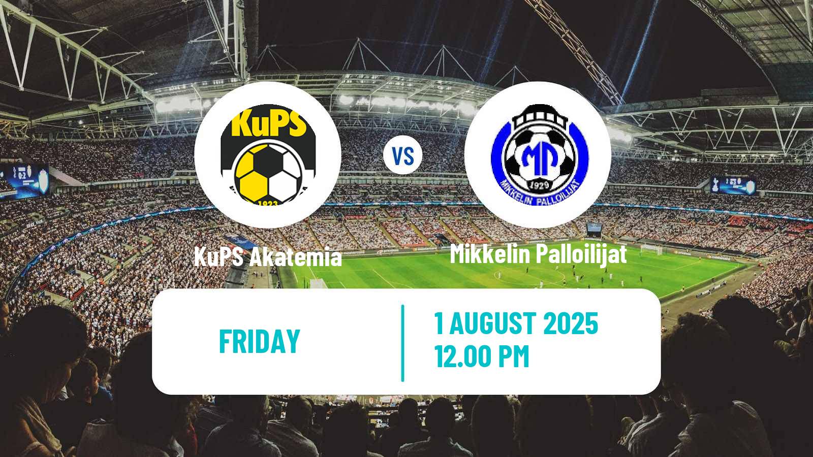 Football Finnish Ykkonen KuPS Akatemia - Mikkelin Palloilijat