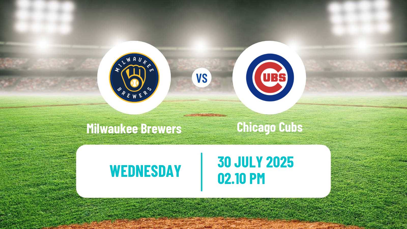 Baseball MLB Milwaukee Brewers - Chicago Cubs