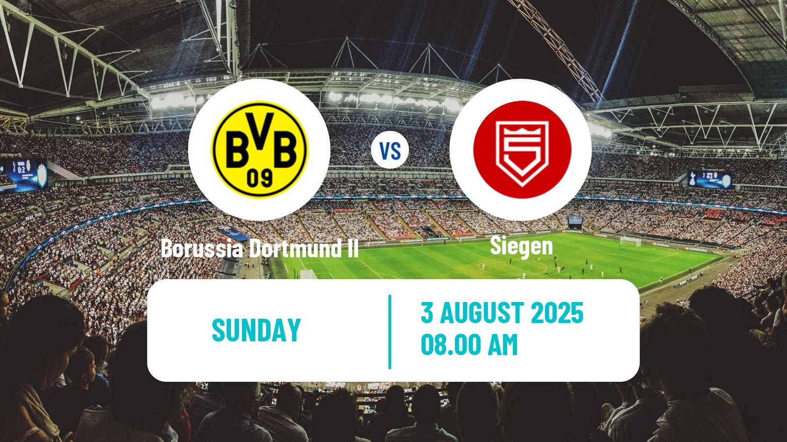 Football German Regionalliga West Borussia Dortmund II - Siegen