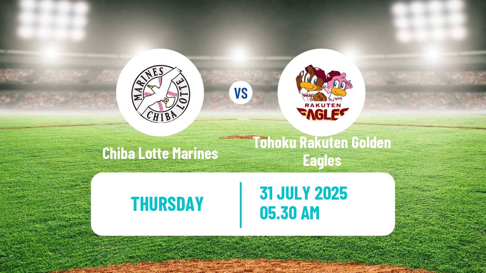Baseball NPB Chiba Lotte Marines - Tohoku Rakuten Golden Eagles