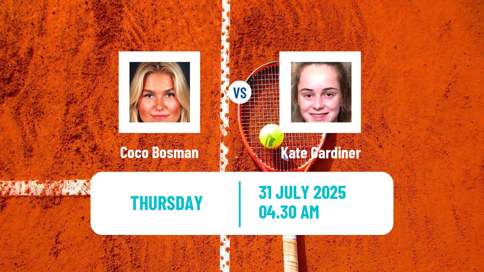 Tennis ITF W15 Dublin Women Coco Bosman - Kate Gardiner