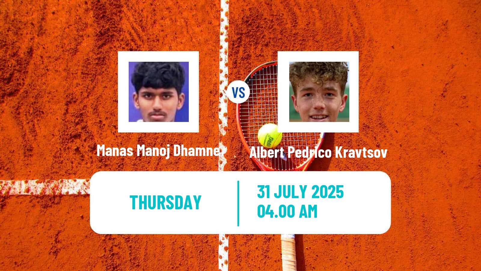 Tennis ITF M15 Monastir 30 Men Manas Manoj Dhamne - Albert Pedrico Kravtsov