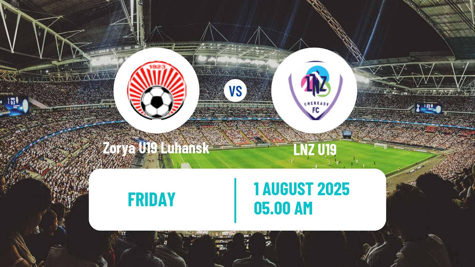 Football Ukrainian U19 League Zorya U19 Luhansk - LNZ U19