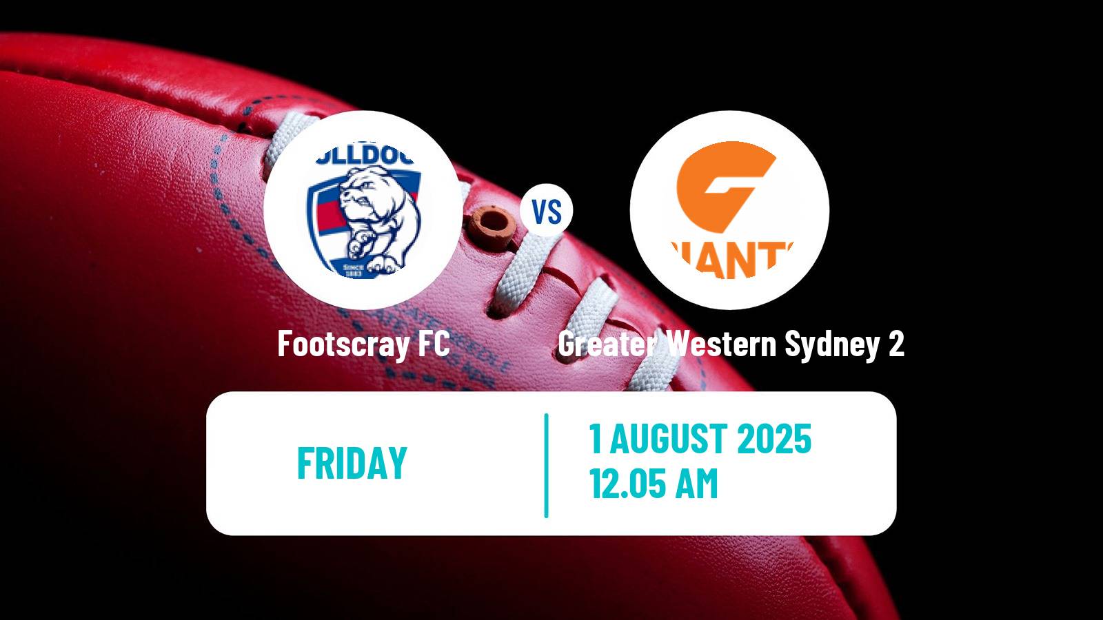 Aussie rules VFL Footscray - Greater Western Sydney 2