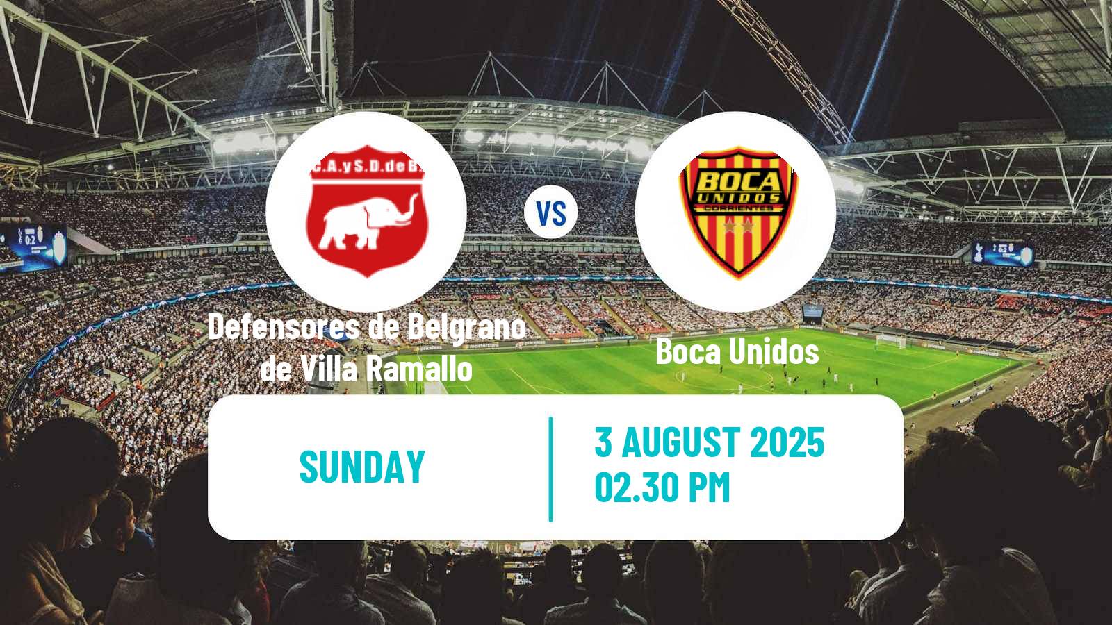 Football Argentinian Torneo Federal Defensores de Belgrano de Villa Ramallo - Boca Unidos