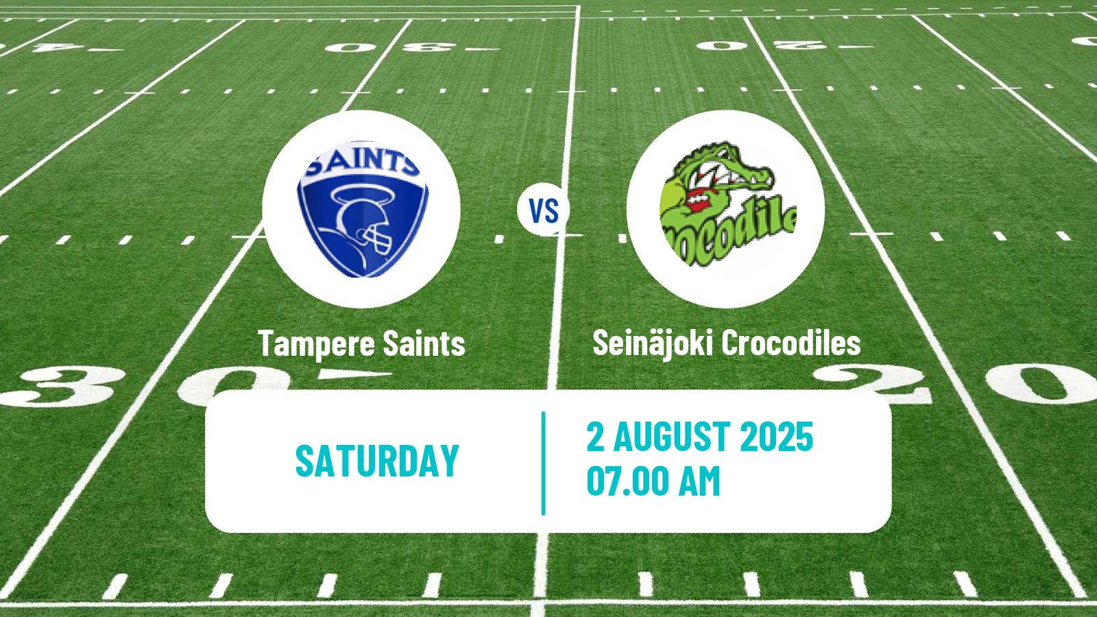 American football Finnish Vaahteraliiga Tampere Saints - Seinäjoki Crocodiles