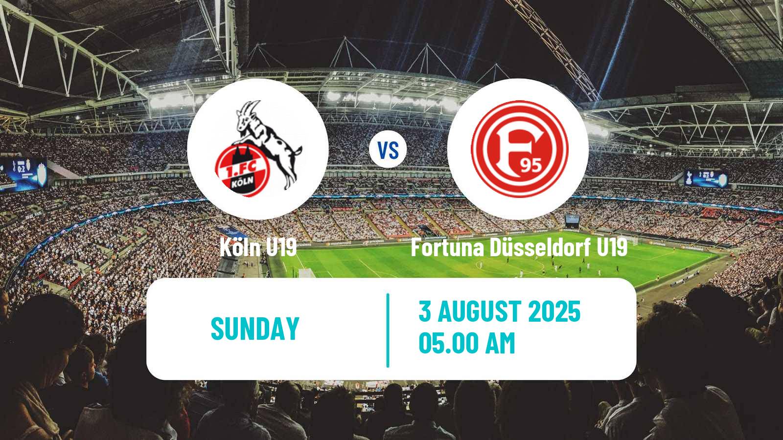 Football German DFB Youth League Köln U19 - Fortuna Düsseldorf U19