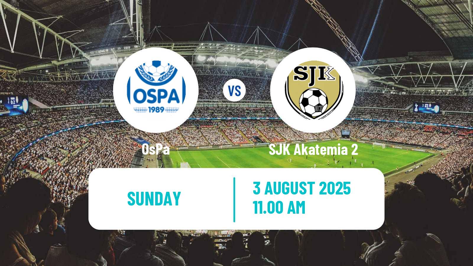Football Finnish Kakkonen Group C OsPa - SJK Akatemia 2