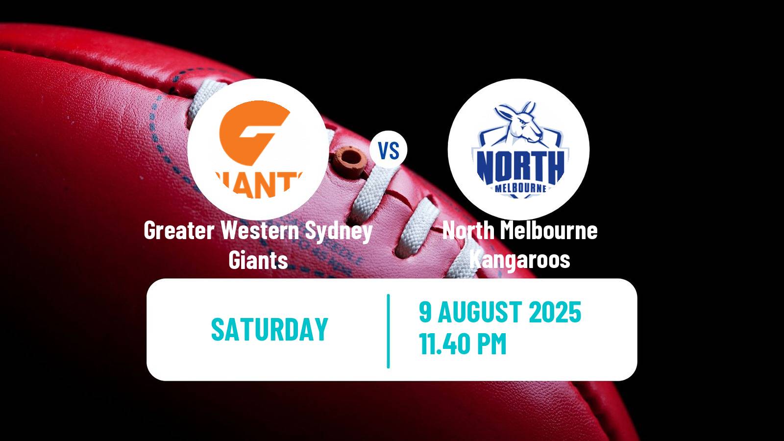 Aussie rules AFL Greater Western Sydney Giants - North Melbourne Kangaroos