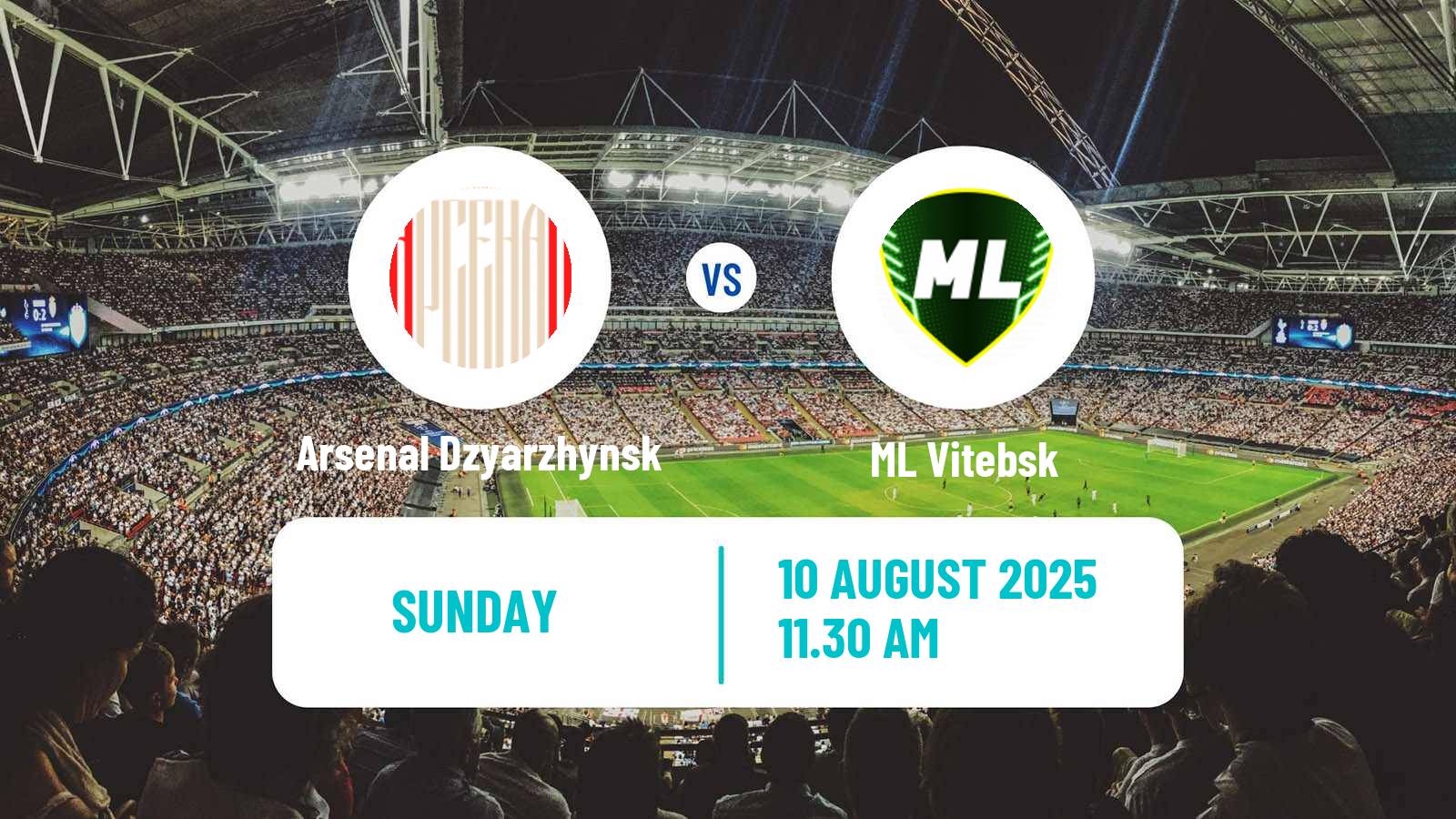 Football Belarusian Vysshaya Liga Arsenal Dzyarzhynsk - ML Vitebsk