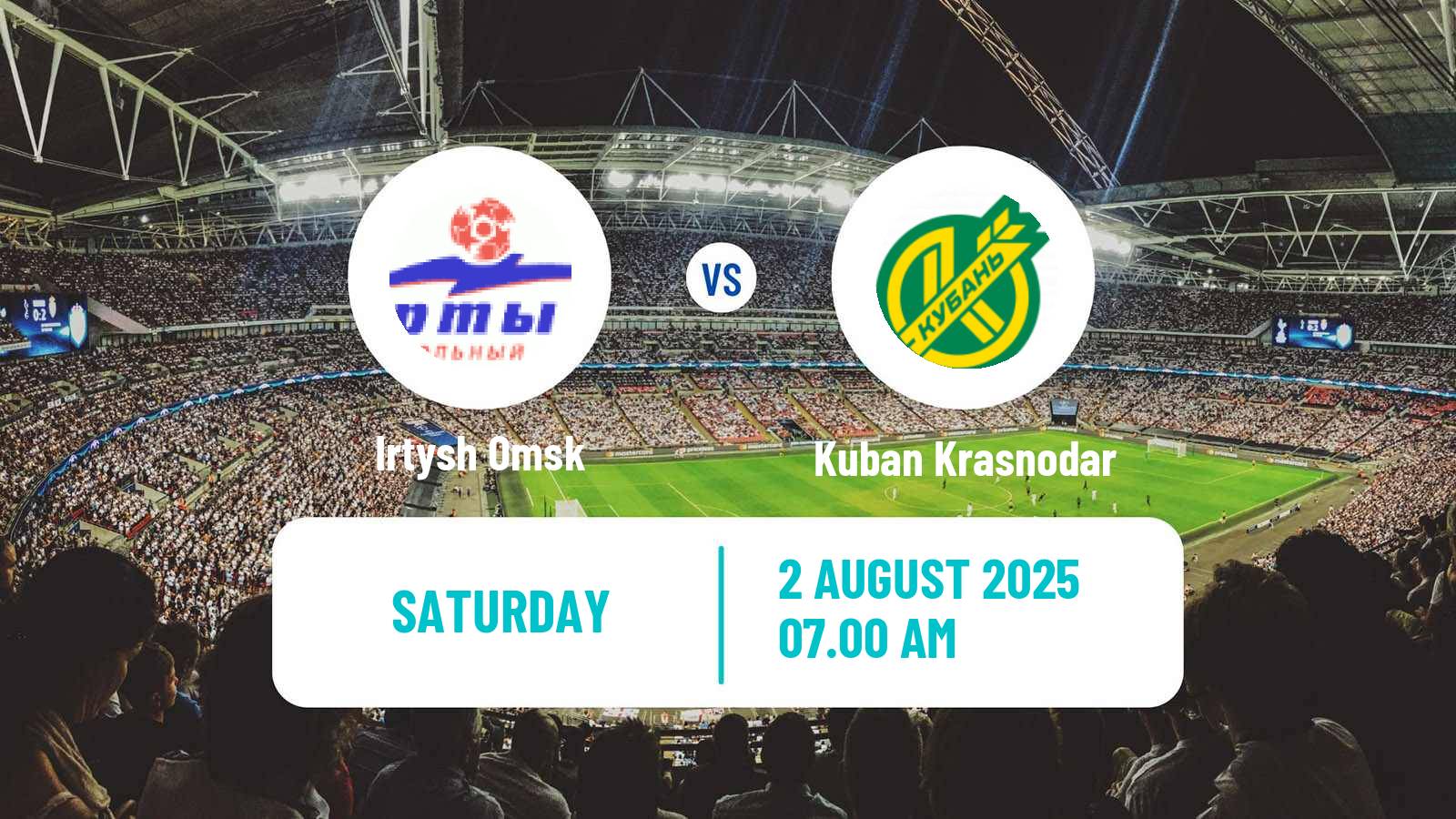 Football Russian FNL 2 Division A Silver Irtysh Omsk - Kuban Krasnodar