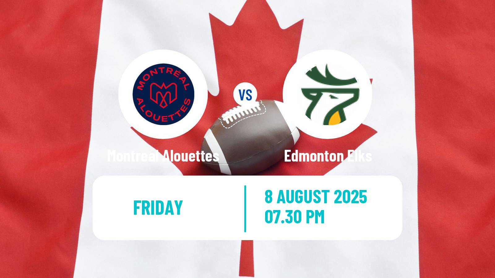 Canadian football CFL Montreal Alouettes - Edmonton Elks