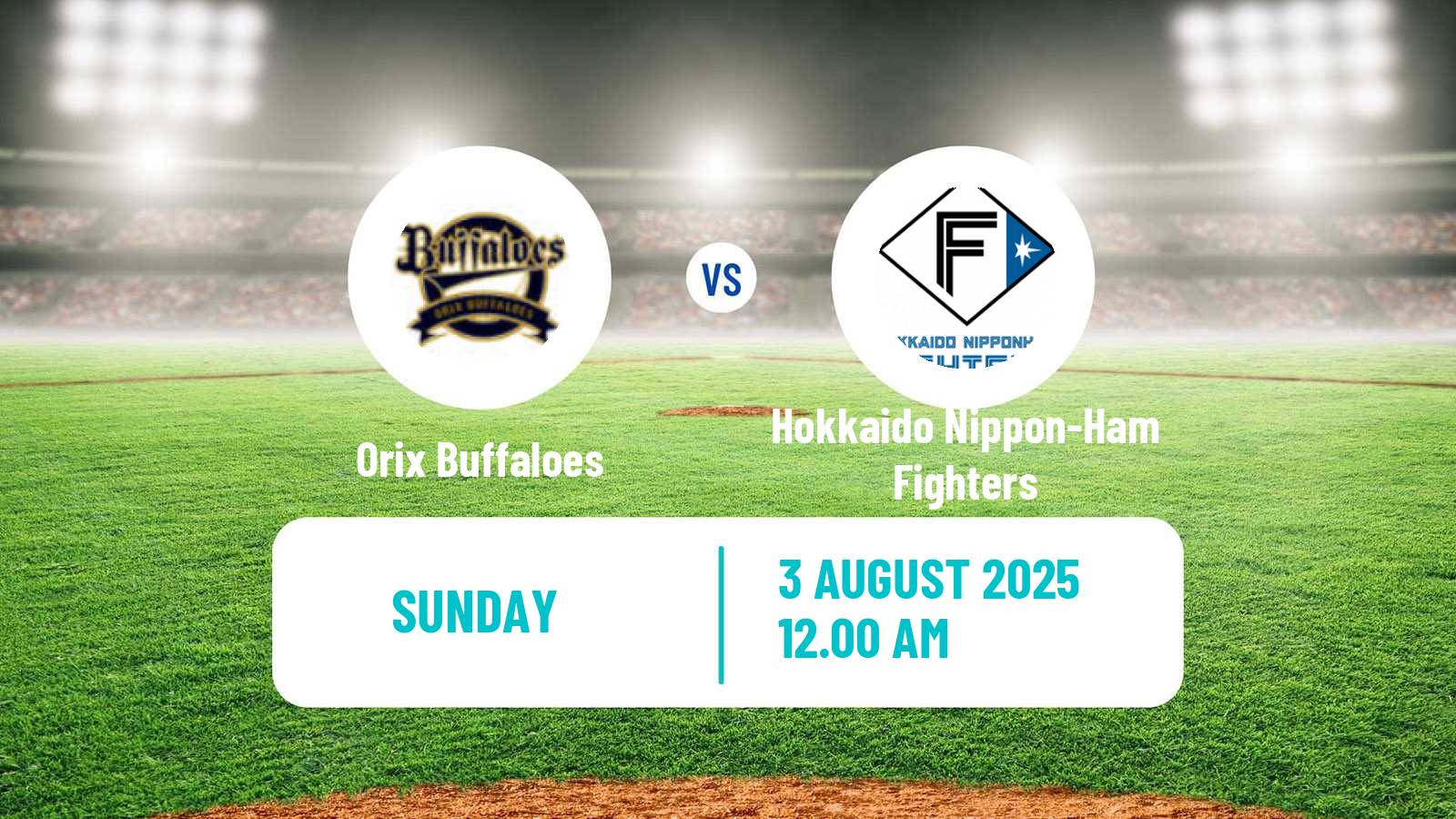 Baseball NPB Orix Buffaloes - Hokkaido Nippon-Ham Fighters