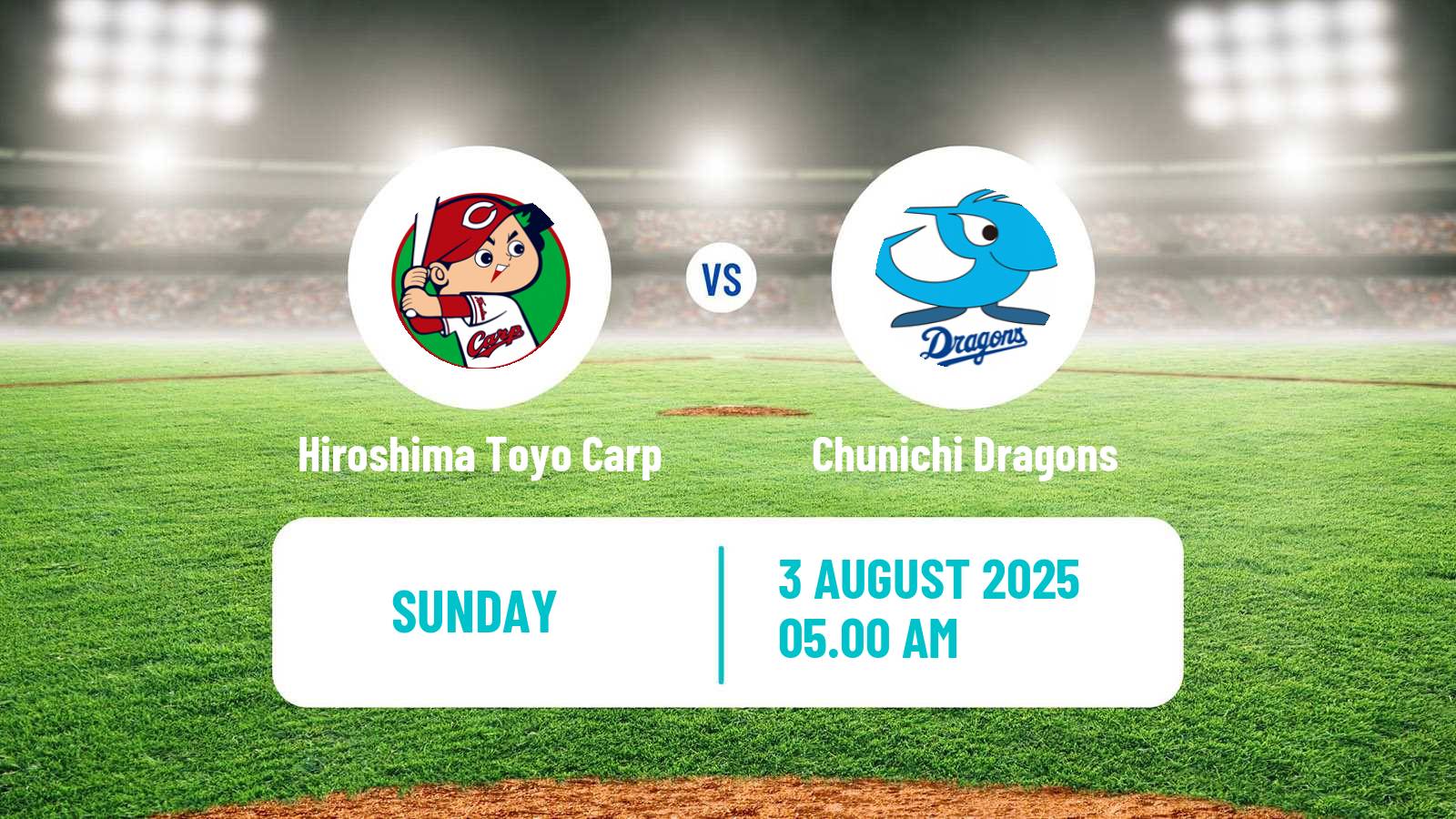 Baseball NPB Hiroshima Toyo Carp - Chunichi Dragons