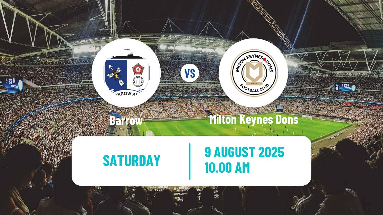 Football English League Two Barrow - Milton Keynes Dons