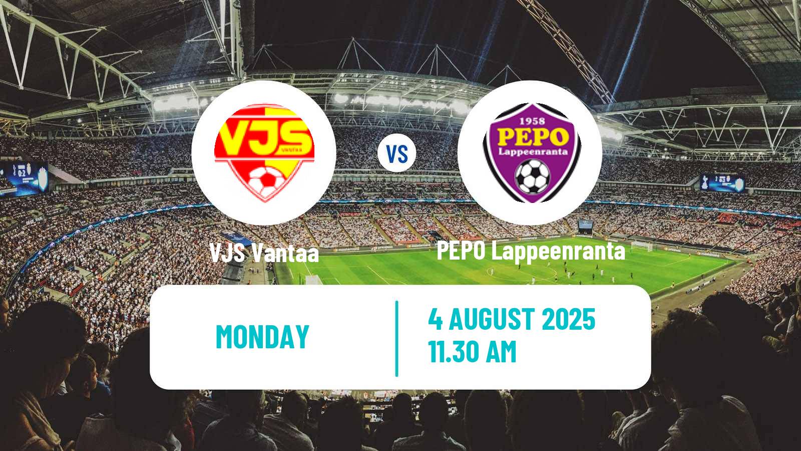 Football Finnish Kakkonen Group A VJS Vantaa - PEPO Lappeenranta