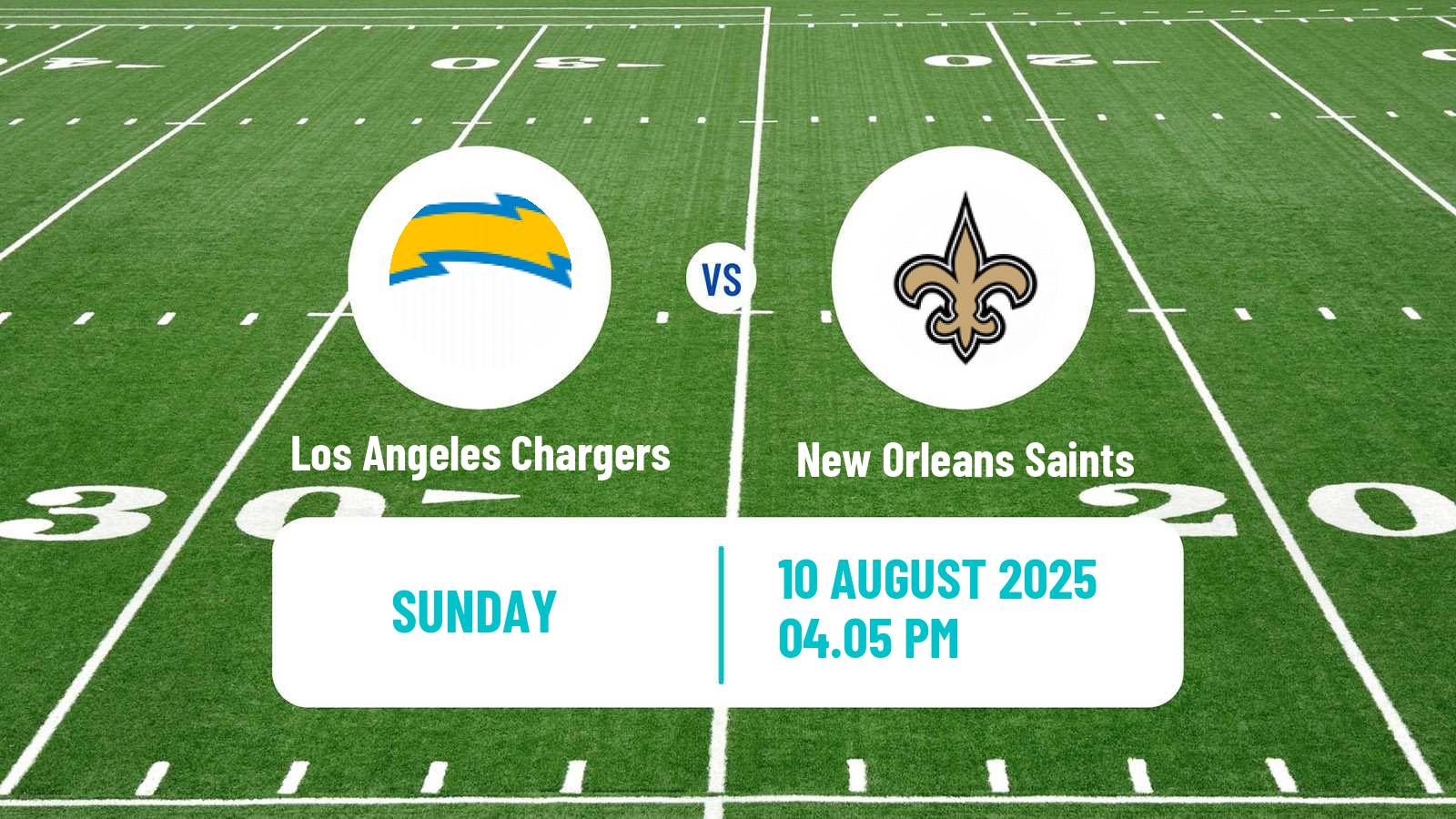 American football NFL Los Angeles Chargers - New Orleans Saints