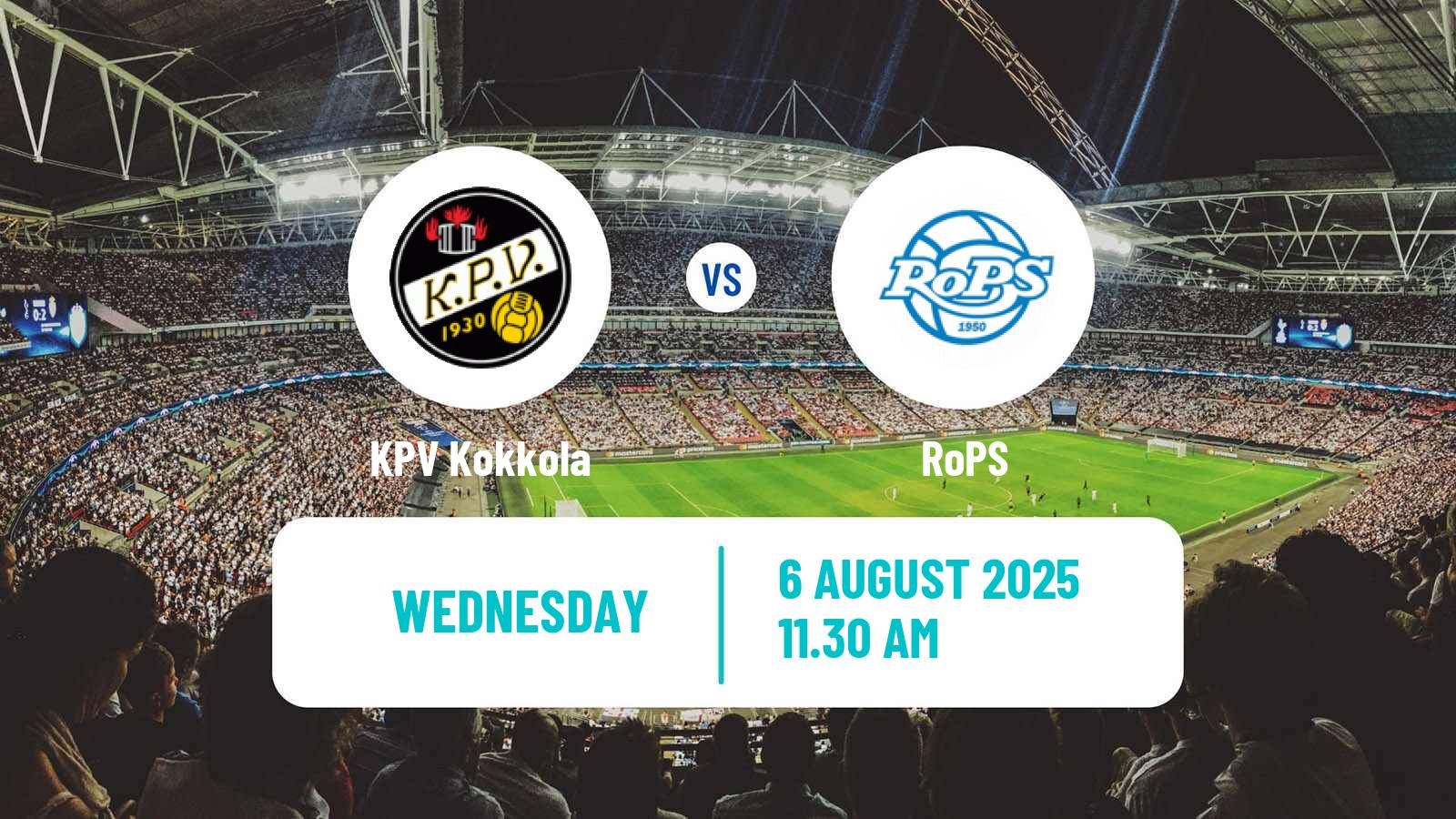 Football Finnish Ykkonen KPV Kokkola - RoPS