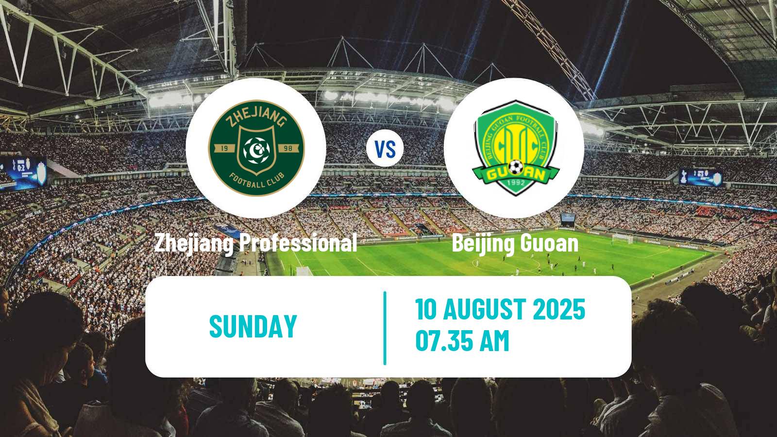 Football Chinese Super League Zhejiang Professional - Beijing Guoan