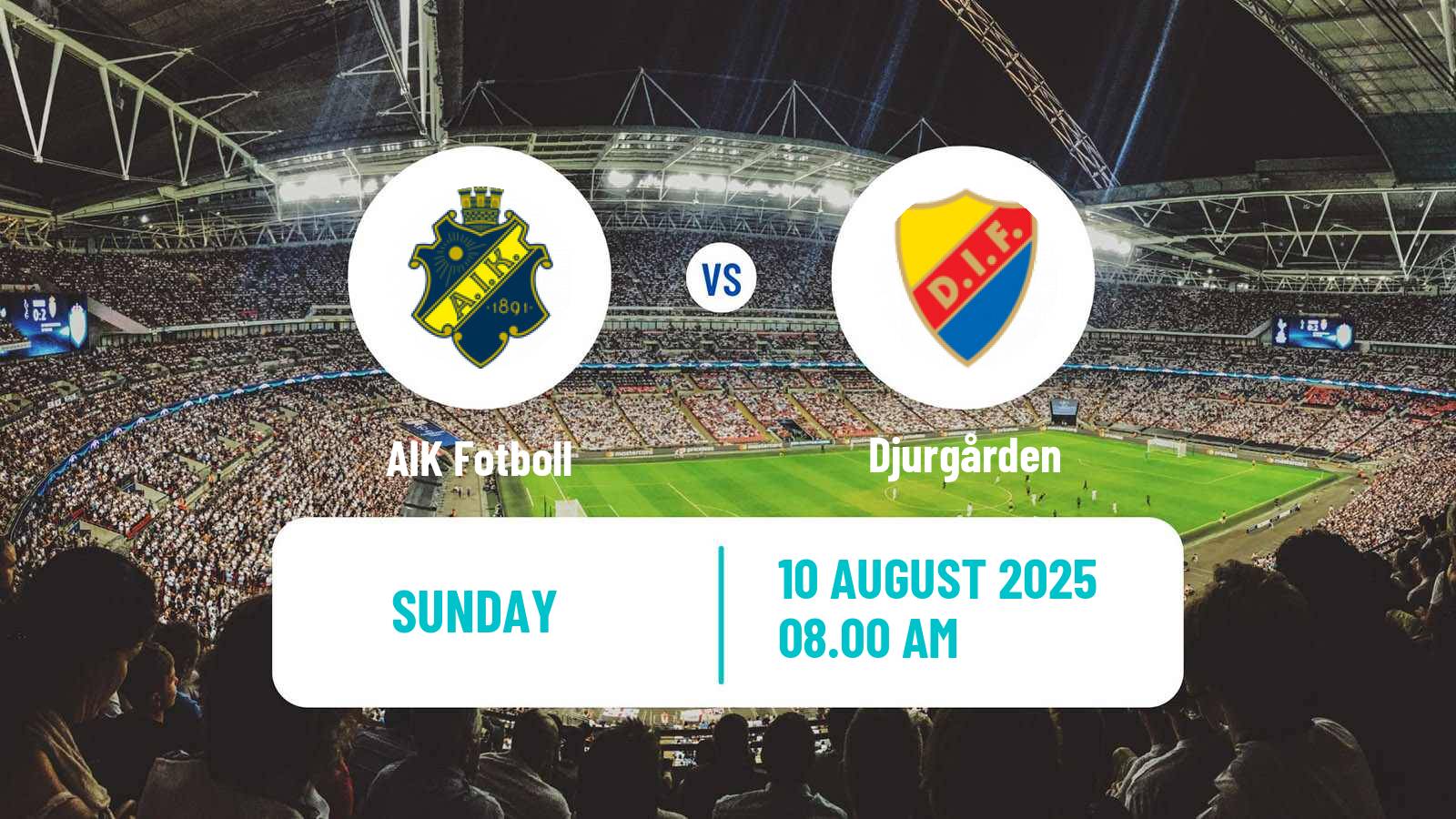 Football Swedish Allsvenskan AIK - Djurgården