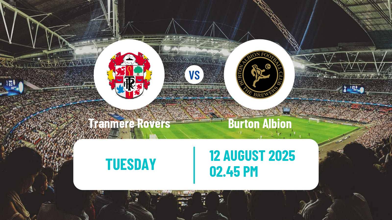 Football English League Cup Tranmere Rovers - Burton Albion