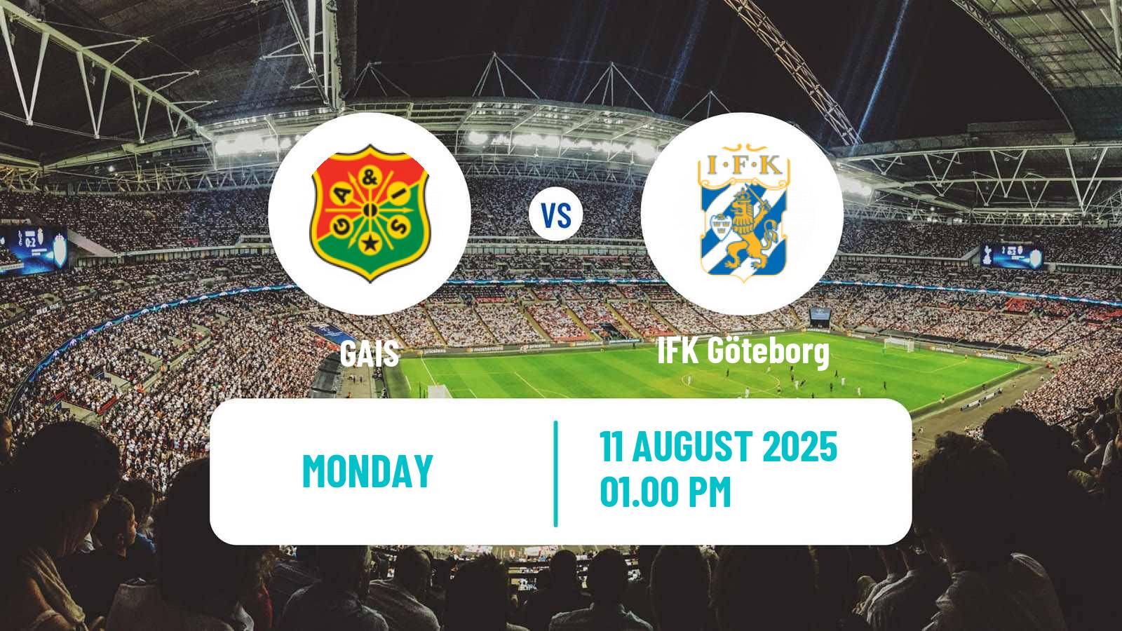 Football Swedish Allsvenskan GAIS - IFK Göteborg