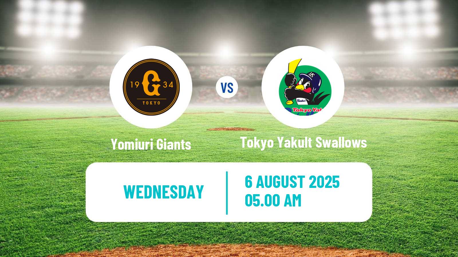 Baseball NPB Yomiuri Giants - Tokyo Yakult Swallows