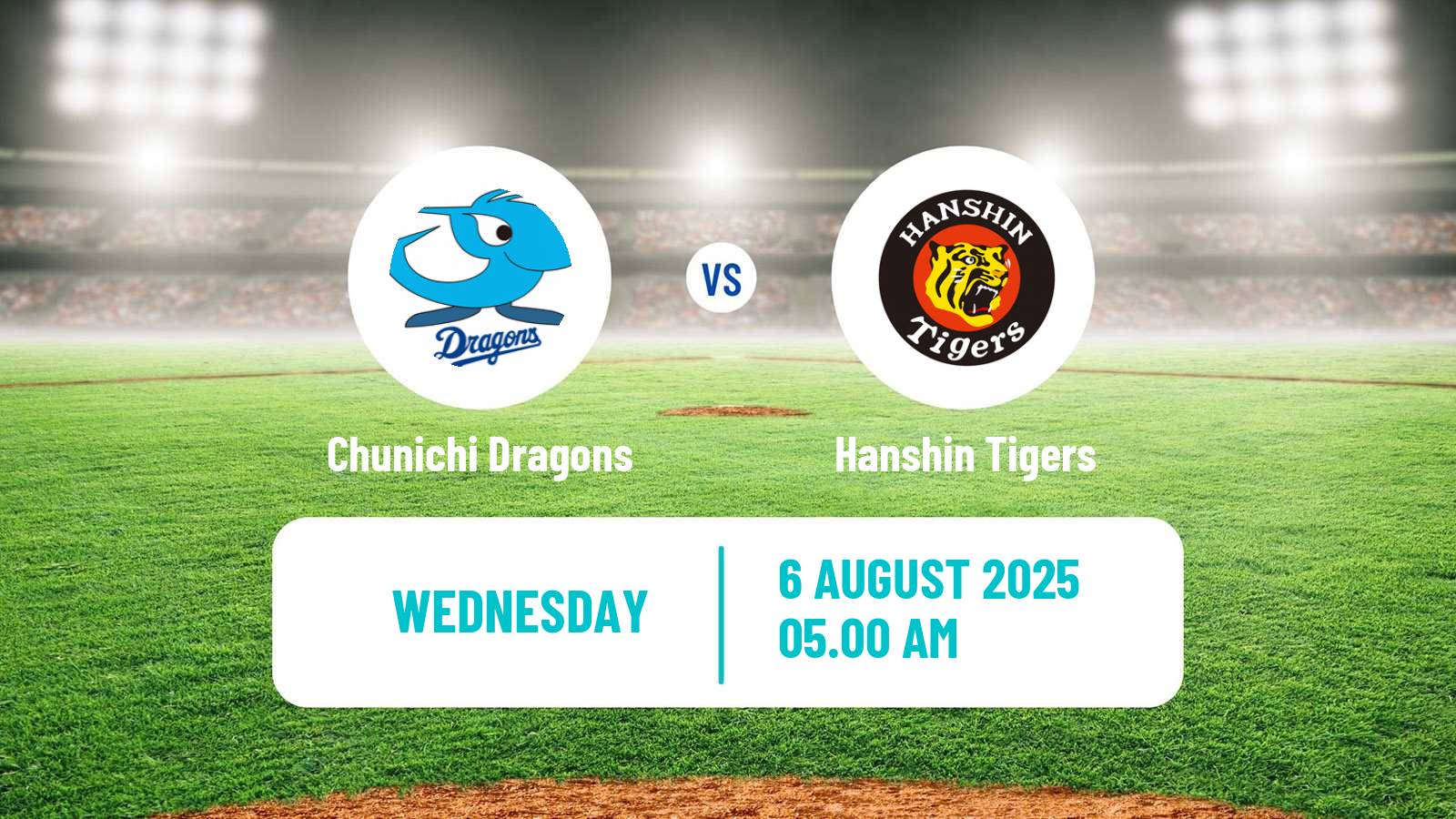Baseball NPB Chunichi Dragons - Hanshin Tigers