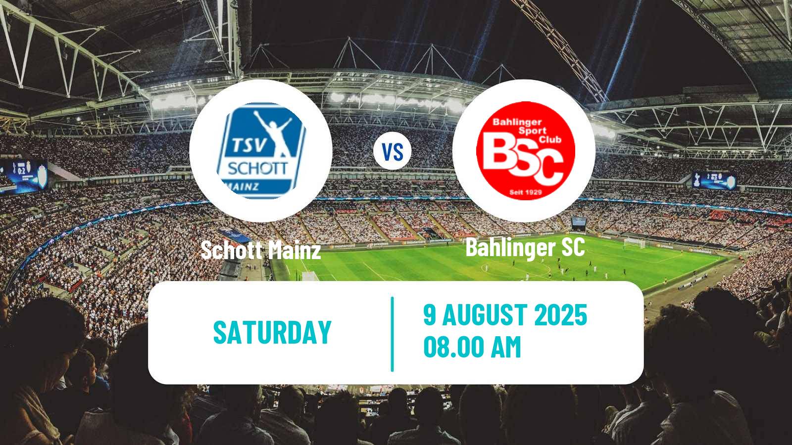 Football German Regionalliga Sudwest Schott Mainz - Bahlinger