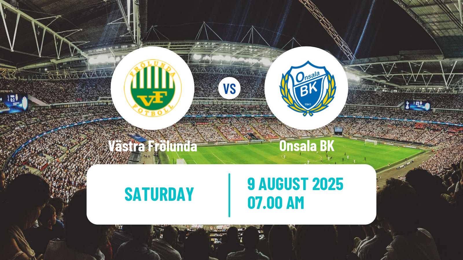 Football Swedish Division 2 - Västra Götaland Västra Frölunda - Onsala