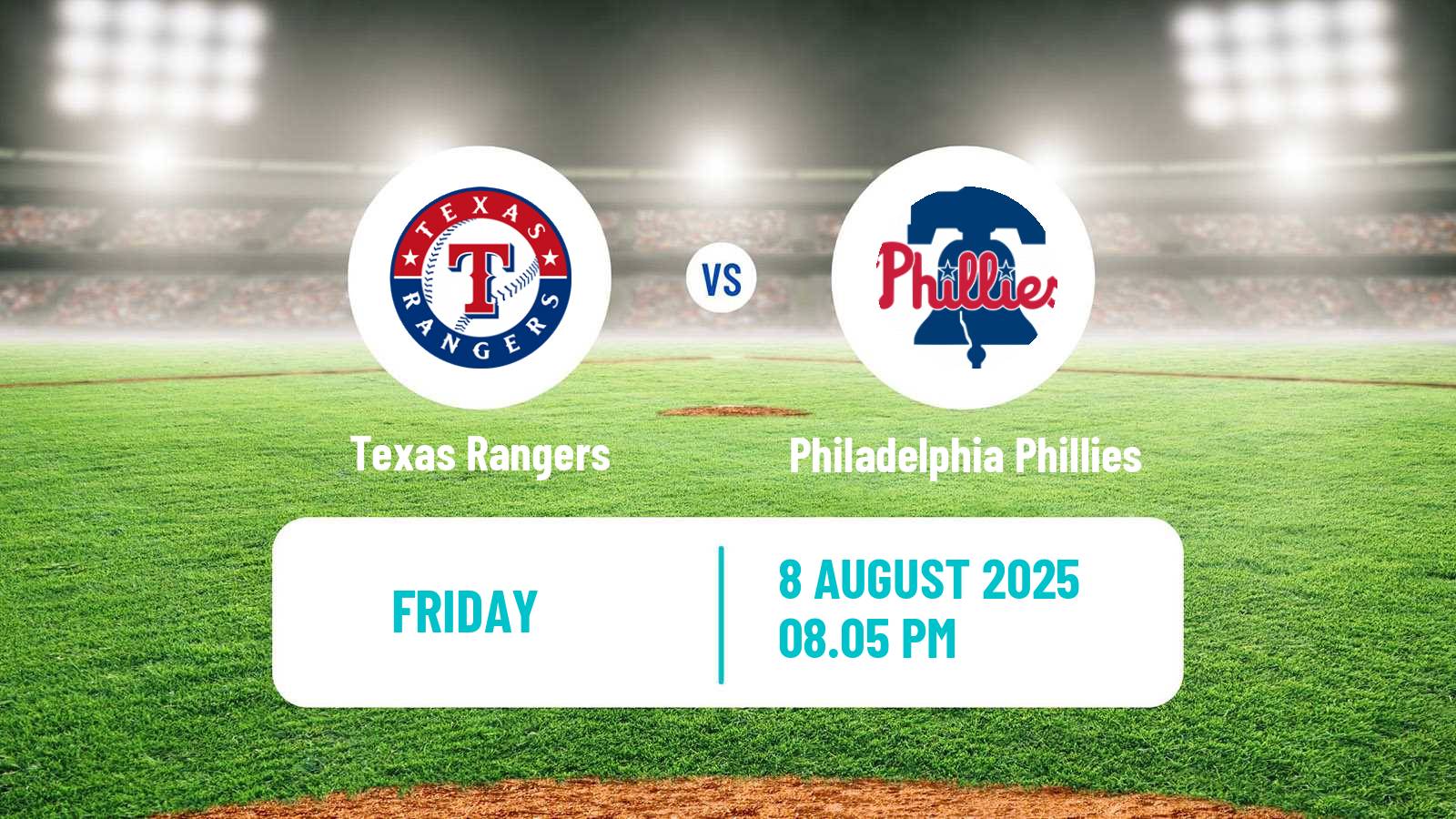 Baseball MLB Texas Rangers - Philadelphia Phillies
