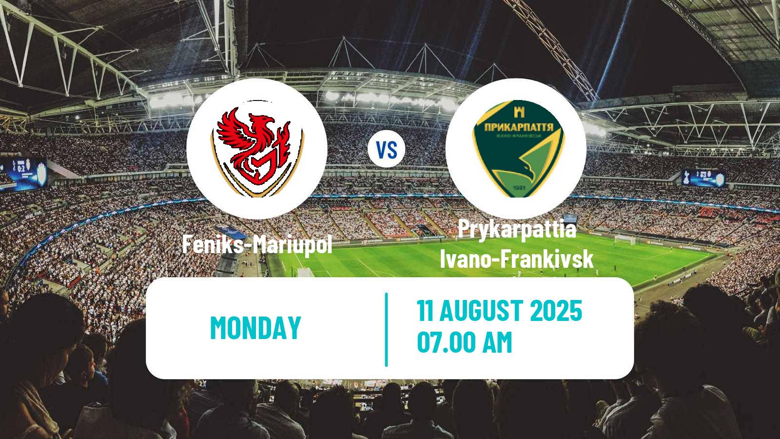 Football Ukrainian Persha Liga Feniks-Mariupol - Prykarpattia Ivano-Frankivsk
