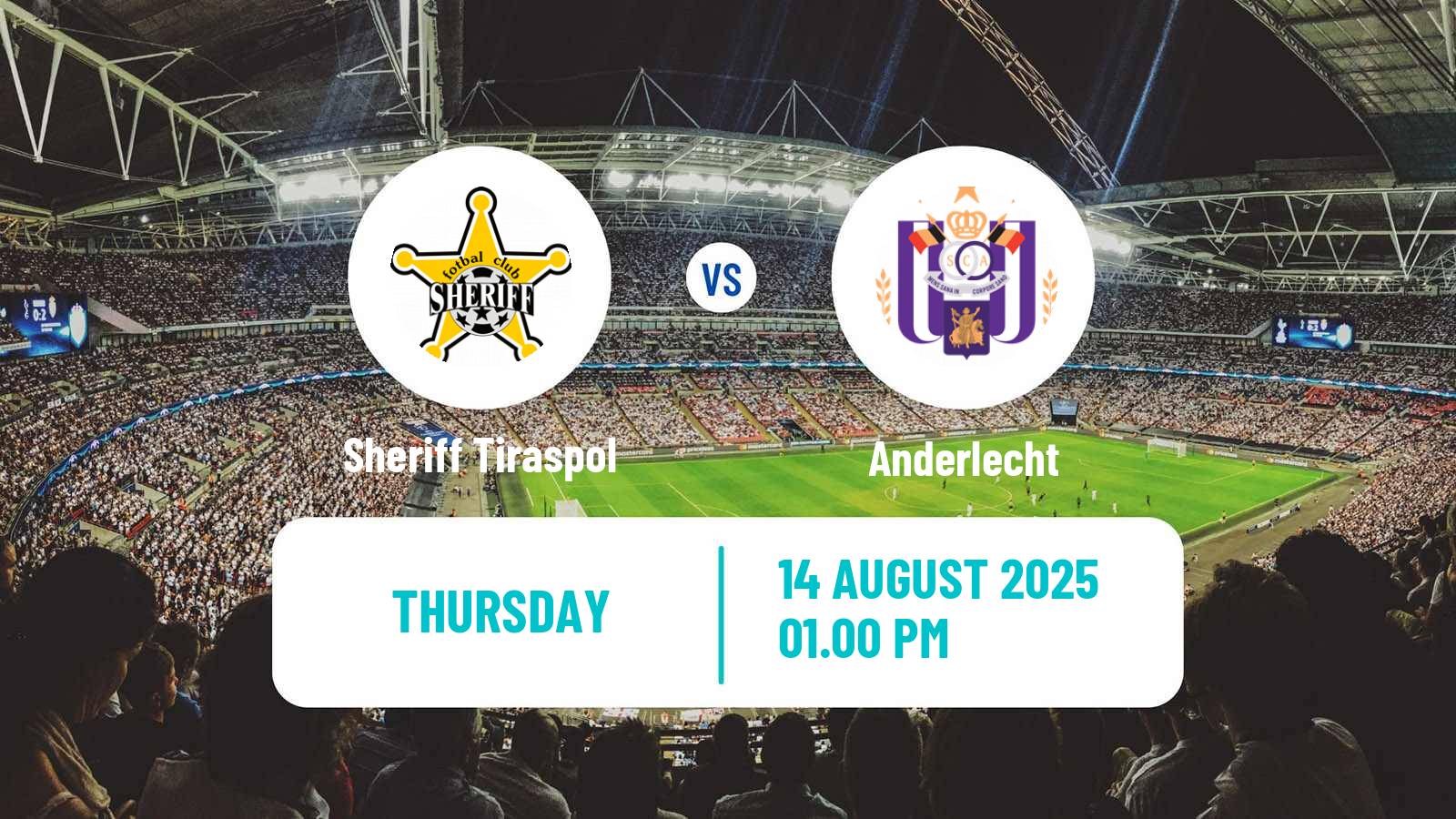 Football UEFA Europa Conference League Sheriff Tiraspol - Anderlecht