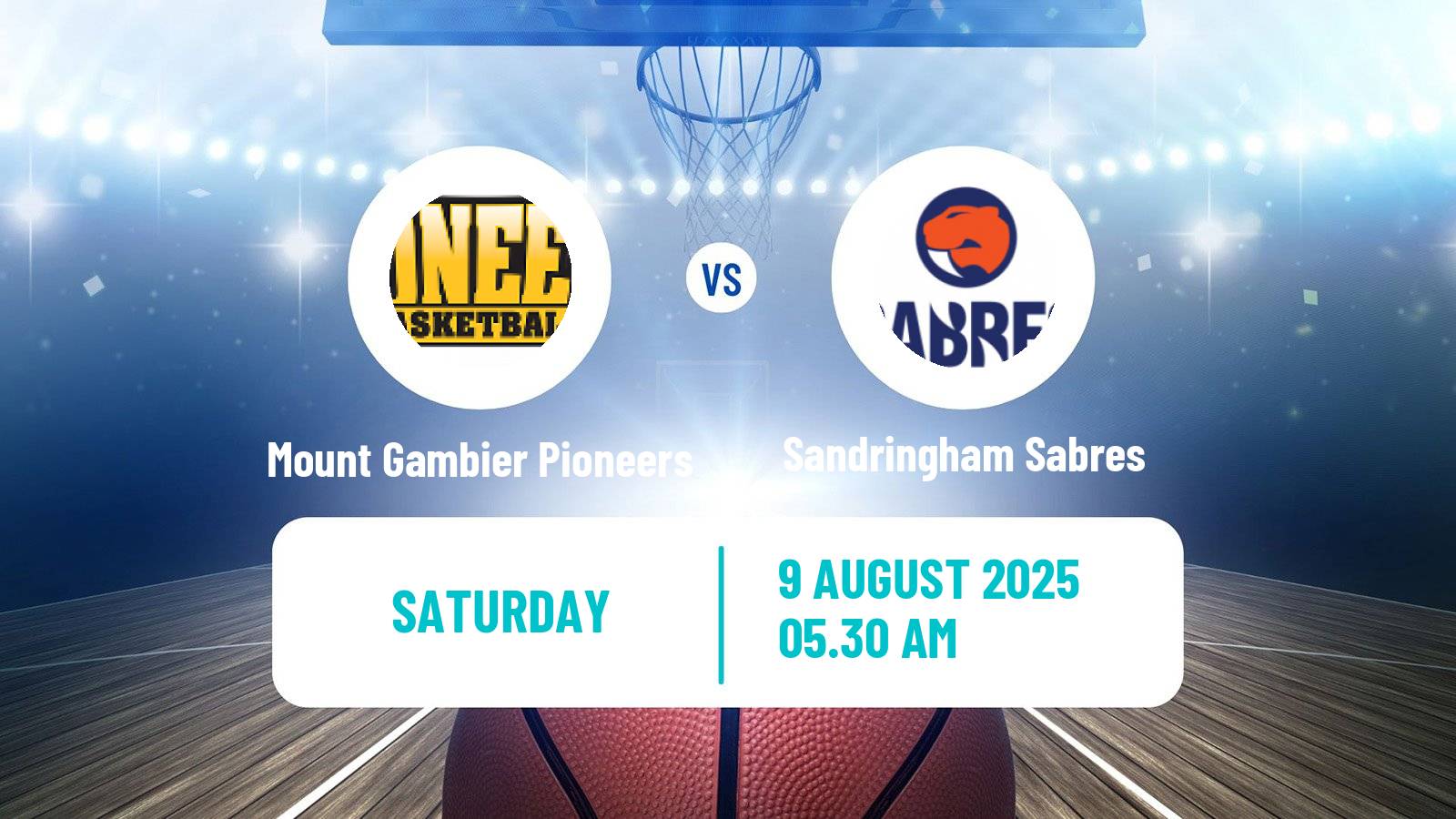 Basketball Australian NBL1 South Mount Gambier Pioneers - Sandringham Sabres