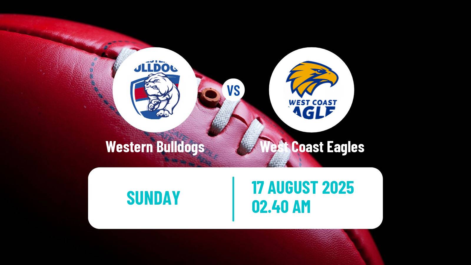 Aussie rules AFL Western Bulldogs - West Coast Eagles