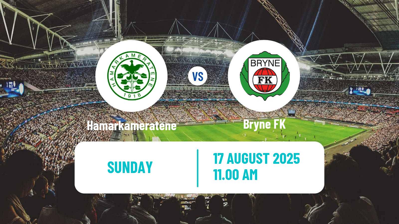 Football Norwegian Eliteserien Hamarkameratene - Bryne