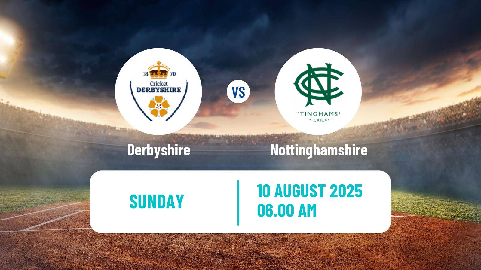Cricket Royal London One-Day Cup Derbyshire - Nottinghamshire