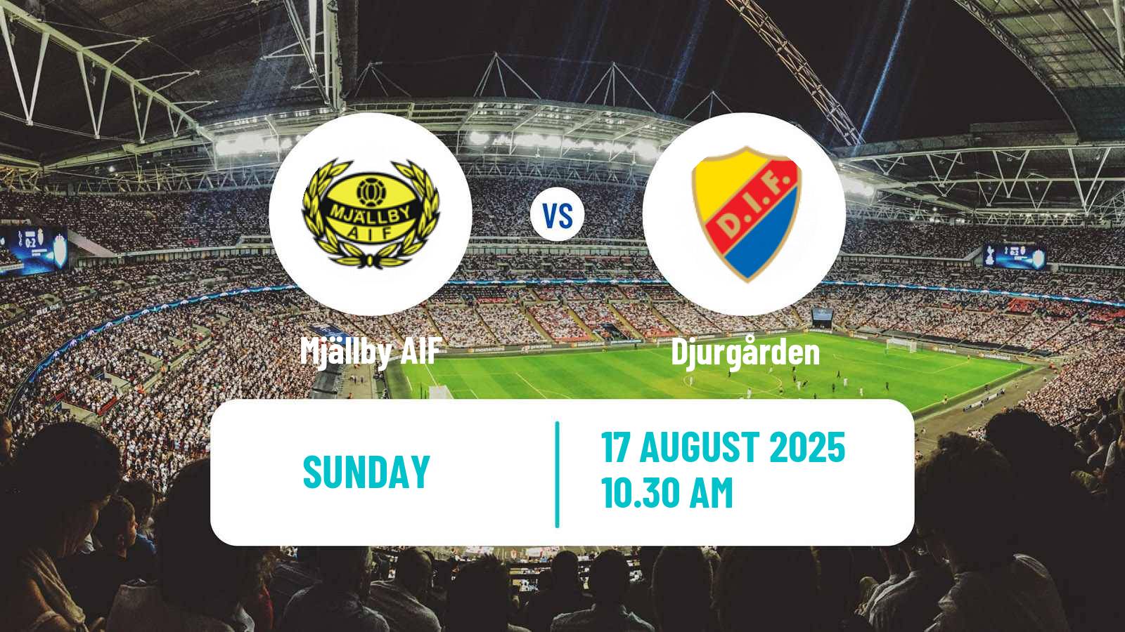 Football Swedish Allsvenskan Mjällby - Djurgården