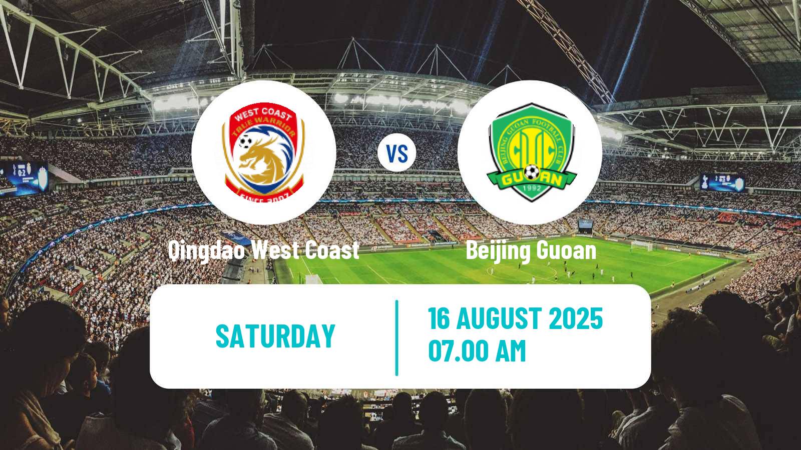 Football Chinese Super League Qingdao West Coast - Beijing Guoan