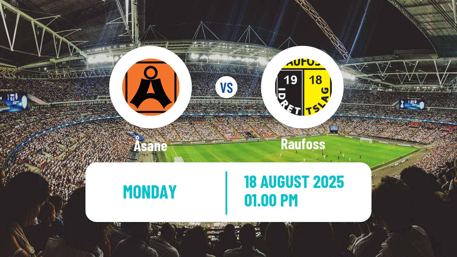 Football Norwegian Adeccoligaen Åsane - Raufoss