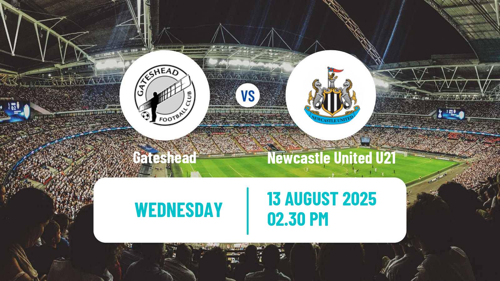 Football English National League Cup Gateshead - Newcastle United U21