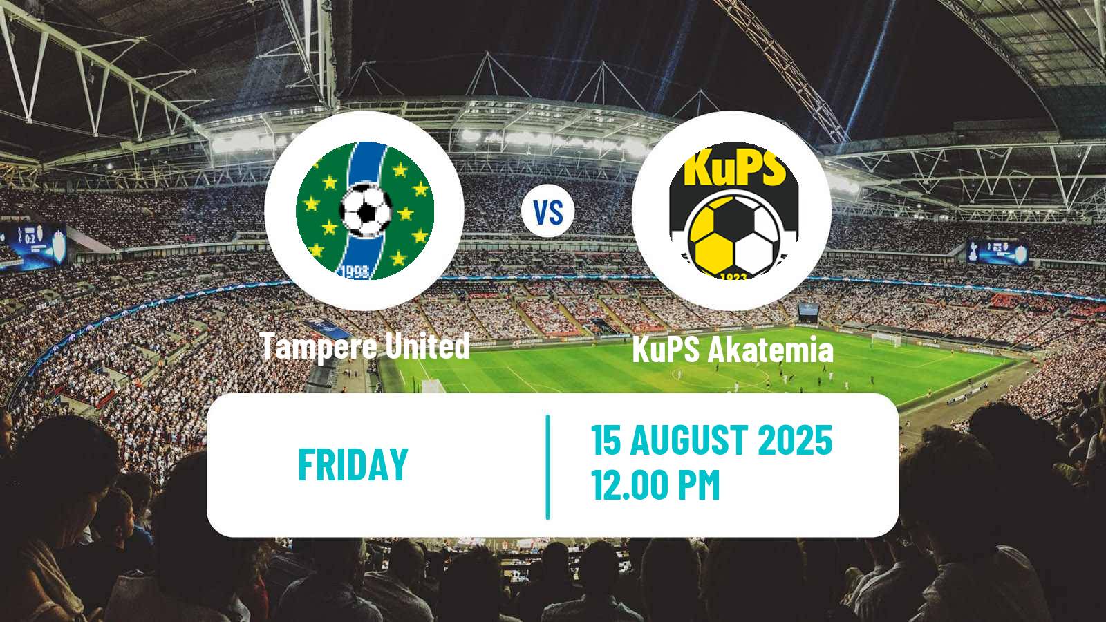 Football Finnish Ykkonen Tampere United - KuPS Akatemia