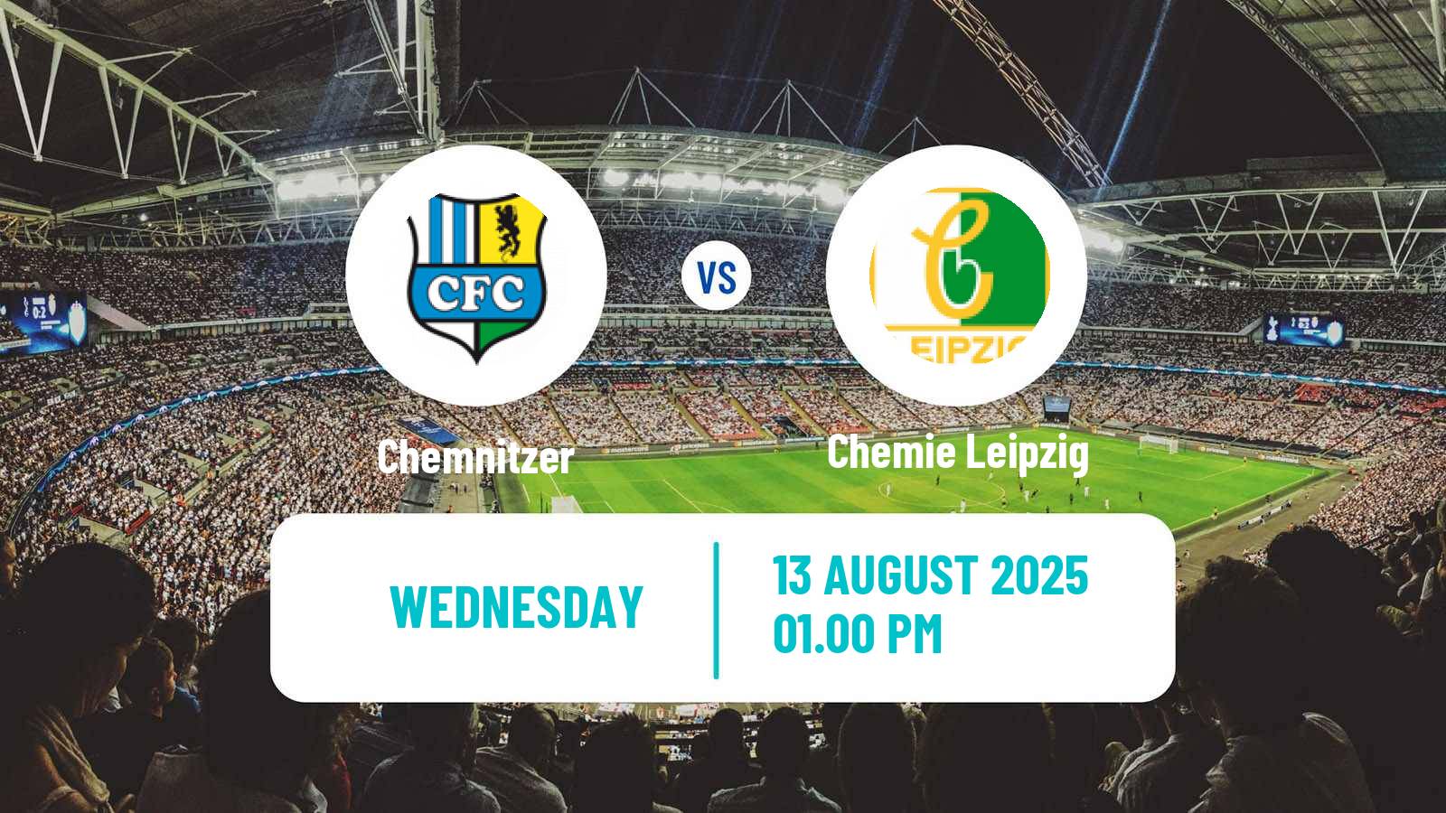 Football German Regionalliga Nordost Chemnitzer - Chemie Leipzig